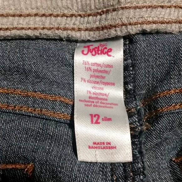 3 PAIRS JUSTICE Pull On Denim Shorts 12 Slim - Picture 8 of 11